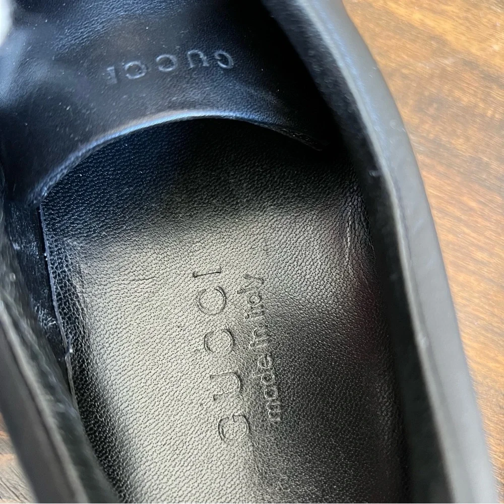 GUCCi Boulevard Black Leather Web Strap Detail Sneakers Gucci Sz 10/US10.5